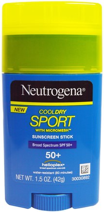 CoolDry Sport with Micromesh Suncsreen Stick, SPF 50+, 1.5 oz (42 g) by Neutrogena-Bad, Skönhet, Solskyddsmedel, Spf 50-75, Ansiktsvård