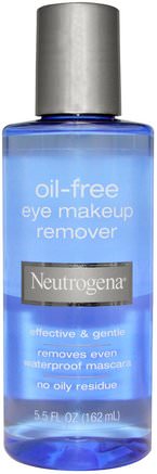 Oil-Free Eye Makeup Remover, 5.5 fl oz (162 ml) by Neutrogena-Bad, Skönhet, Smink, Ansiktsvård, Sminkborttagare
