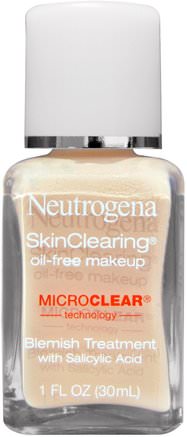 SkinClearing Oil-Free Makeup, Classic Ivory 10, 1 fl oz (30 ml) by Neutrogena-Neutrogena Akne, Ansiktsvård