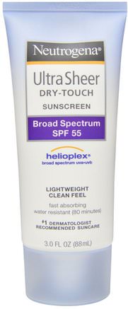 Ultra Sheer Dry Touch Sunscreen, SPF 55, 3.0 fl oz (88 ml) by Neutrogena-Bad, Skönhet, Solskyddsmedel, Spf 50-75, Ansiktsvård