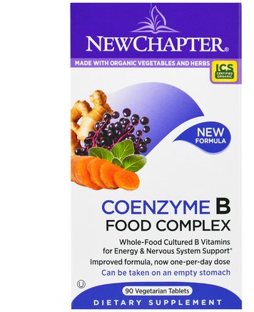 Coenzyme B Food Complex, 90 Veggie Tabs by New Chapter-Vitaminer, Vitamin B-Komplex, Coenzymat B-Vitaminer