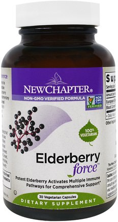 Elderberry Force, 30 Veggie Caps by New Chapter-Hälsa, Kall Influensa Och Viral, Elderberry (Sambucus)