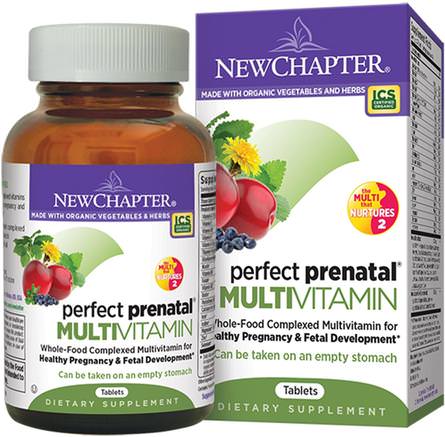Perfect Prenatal Multivitamin, 192 Tablets by New Chapter-Vitaminer, Prenatala Multivitaminer