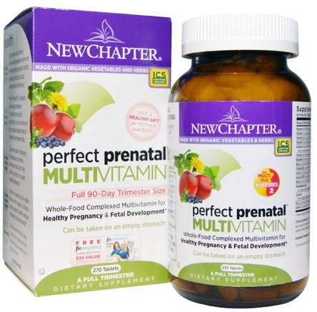 Perfect Prenatal Multivitamin, 270 Tablets by New Chapter-Vitaminer, Prenatala Multivitaminer