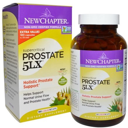 Prostate 5LX, Holistic Prostate Support, 180 Liquid Vcaps by New Chapter-Hälsa, Män, Prostata
