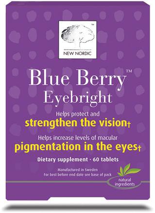 Blue Berry Eyebright, 60 Tablets by New Nordic US Inc-Hälsa, Ögonvård, Visionvård, Vision