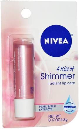A Kiss of Shimmer, Radiant Lip Care, 0.17 oz (4.8 g) by Nivea-Bad, Skönhet, Läppstift, Glans, Fodrar