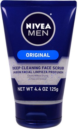 Men, Deep Cleaning Face Scrub, Original, 4.4 oz (125 g) by Nivea-Skönhet, Hudvård, Ansiktsvård, Ansiktsrengöring