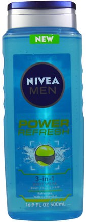 Men, 3-in-1 Body Wash, Power Refresh, 16.9 fl oz (500 ml) by Nivea-Bad, Skönhet, Duschgel, Personvård