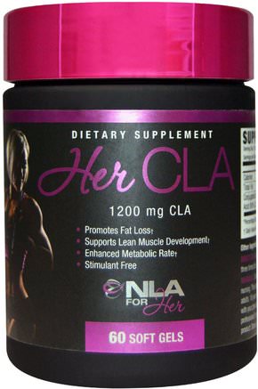 Her CLA, 1200 mg, 60 Soft Gels by NLA for Her-Sport, Kvinnors Sportprodukter, Muskel