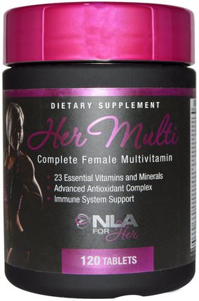 Her Multi, Complete Female Multivitamin, 120 Tablets by NLA for Her-Sport, Kvinnors Sportprodukter, Kvinnor Multivitaminer