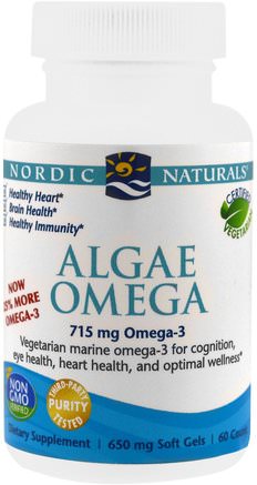 Algae Omega, 715 mg, 60 Soft Gels by Nordic Naturals-Sverige