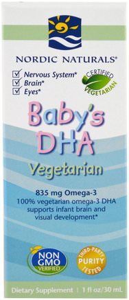 Babys DHA, Vegetarian, 1 fl oz (30 ml) by Nordic Naturals-Barns Hälsa, Kosttillskott Barn
