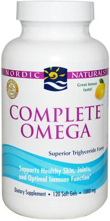 Complete Omega, Lemon, 1000 mg, 120 Soft Gels by Nordic Naturals-Sverige
