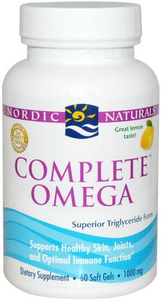 Complete Omega, Lemon, 1000 mg, 60 Soft Gels by Nordic Naturals-Sverige