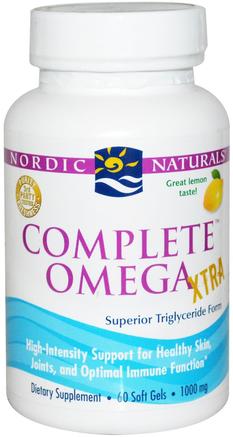 Complete Omega Xtra, Lemon, 1000 mg, 60 Soft Gels by Nordic Naturals-Sverige