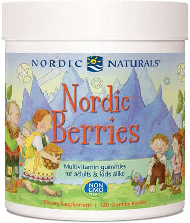 Nordic Berries, Multivitamin Gummies, 120 Gummies by Nordic Naturals-Vitaminer, Multivitaminer, Multivitamingummier