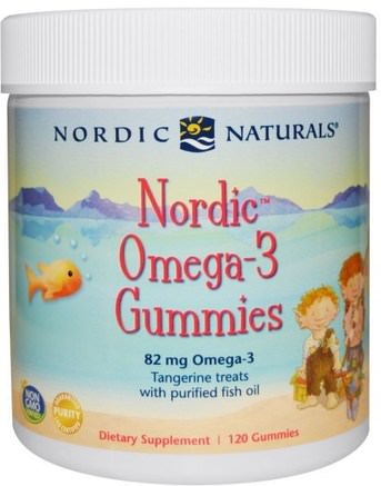 Nordic Omega-3 Gummies, Tangerine Treats, 120 Gummies by Nordic Naturals-Sverige
