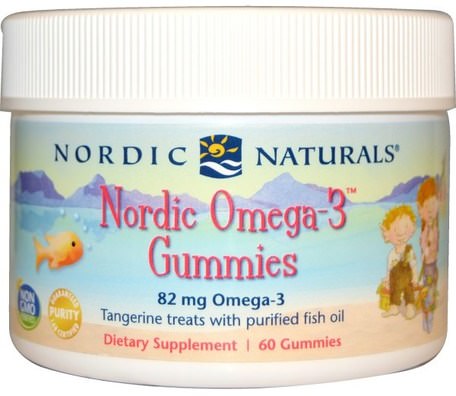 Nordic Omega-3 Gummies, Tangerine Treats, 60 Gummies by Nordic Naturals-Sverige