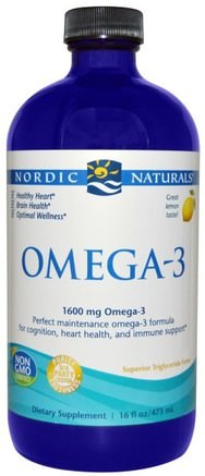 Omega-3, Lemon, 1560 mg, 16 fl oz (473 ml) by Nordic Naturals-Sverige