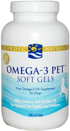Omega-3 Pet, Soft Gels, for Dogs, 180 Soft Gels by Nordic Naturals-Husdjursvård, Efas För Husdjur