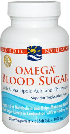 Omega Blood Sugar, 1000 mg, 60 Soft Gels by Nordic Naturals-Hälsa, Blodsocker