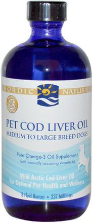 Pet Cod Liver Oil, 8 fl oz (237 ml) by Nordic Naturals-Husdjursvård, Efas För Husdjur