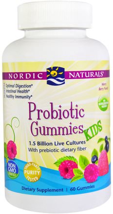 Probiotic Gummies, Kids, Merry Berry Punch, 60 Gummies by Nordic Naturals-Kosttillskott, Probiotika, Probiotika För Barn