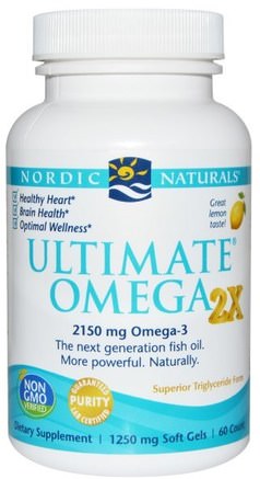 Ultimate Omega 2x, Lemon Flavor, 60 Softgels by Nordic Naturals-Sverige