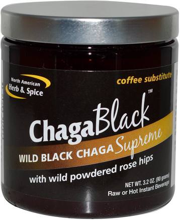 ChagaBlack, Coffee Substitute, 3.2 oz (90 g) by North American Herb & Spice Co.-Kosttillskott, Medicinska Svampar, Chaga Svampar, Svamppulver