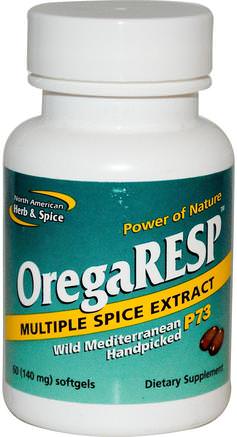 OregaResp, 140 mg, 60 Softgels by North American Herb & Spice Co.-Kosttillskott, Oreganoolja, Andningsstöd