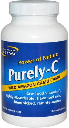 Purely-C, 700 mg, 90 Veggie Caps by North American Herb & Spice Co.-Sverige