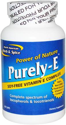 Purely-E, 60 Caps by North American Herb & Spice Co.-Vitaminer