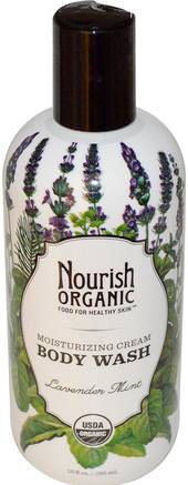 Lavender Mint, 10 fl oz (295 ml) by Nourish Organic Body Wash-Bad, Skönhet, Duschgel