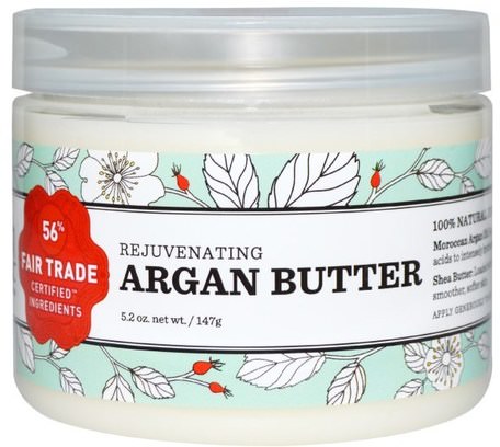 5.2 oz (147 g) by Nourish Organic Rejuvenating Argan Butter-Hälsa, Hud, Kroppsbrännare, Bad, Skönhet, Arganlök Och Butter