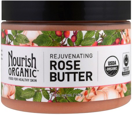5.2 oz (147 g) by Nourish Organic Rejuvenating Rose Butter-Hälsa, Hud, Kroppsbrännare