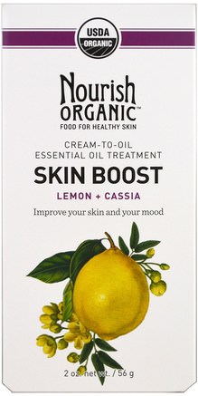 Lemon + Cassia, 2 oz (56 g) by Nourish Organic Skin Boost-Skönhet, Anti-Åldrande