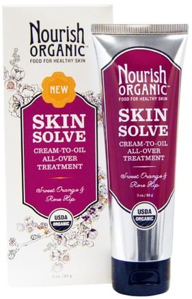 Cream-to-Oil All-Over Treatment, Sweet Orange & Rose Hip, 3 oz (85 g) by Nourish Organic Skin Solve-Bad, Skönhet, Body Lotion
