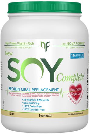 Soy Complete Protein Weight Loss Meal Replacement, Vanilla, 1.2 lbs by NovaForme-Kosttillskott, Sojaprodukter, Sojaprotein