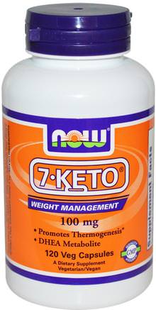 7-Keto, 100 mg, 120 Veg Capsules by Now Foods-Kosttillskott, 7-Keto, Dhea