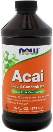 Acai Liquid Concentrate, 16 fl oz (473 ml) by Now Foods-Kosttillskott, Antioxidanter, Kaffe Te Och Drycker, Fruktjuicer
