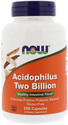Acidophilus Two Billion, 250 Capsules by Now Foods-Kosttillskott, Probiotika, Iskylda Produkter