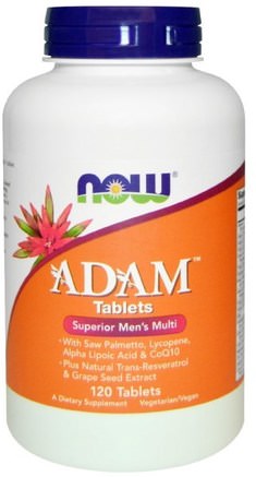 ADAM, Superior Mens Multi, 120 Tablets by Now Foods-Vitaminer, Män Multivitaminer