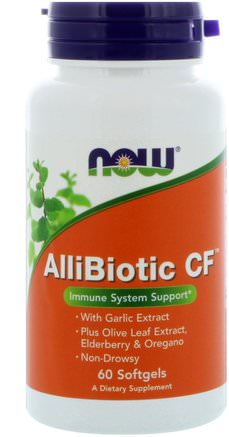 AlliBiotic CF, 60 Softgels by Now Foods-Kosttillskott, Probiotika, Stabiliserat Probiotika, Hälsa, Kall Influensa Och Viral, Elderberry (Sambucus)