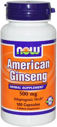 American Ginseng, 500 mg, 100 Veg Capsules by Now Foods-Kosttillskott, Adaptogen, Kall Influensa Och Viral, Ginseng Amerikan