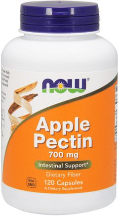 Apple Pectin, 700 mg, 120 Capsules by Now Foods-Kosttillskott, Pektiner, Fiber, Äppelpektin, Äppelfiber / Pektin