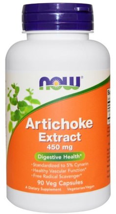 Artichoke Extract, 450 mg, 90 Veggie Caps by Now Foods-Hälsa, Kolesterolstöd, Kronärtskocka