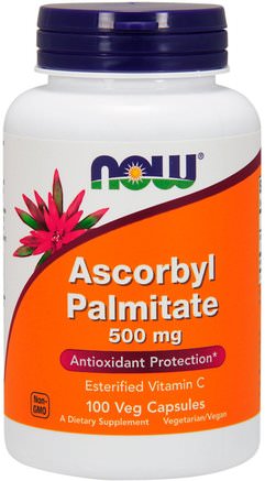 Ascorbyl Palmitate, 500 mg, 100 Veg Capsules by Now Foods-Vitaminer, Vitamin C, Vitamin C Askorbylpalmitat (C-Ester)