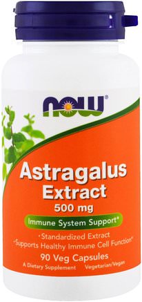 Astragalus Extract, 500 mg, 90 Veggie Caps by Now Foods-Hälsa, Kall Influensa Och Viral Astragalus
