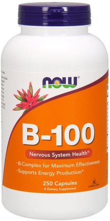 B-100, 250 Veg Capsules by Now Foods-Vitaminer, Vitamin B, Vitamin B-Komplex, Vitamin B-Komplex 100